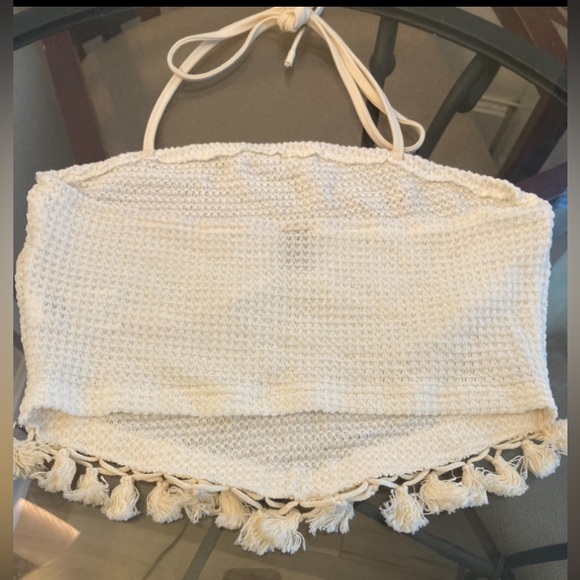 NWT SHEIN Crotchet Boho Knit White Skirt Set Size Large Bohemian Style 2 Piece - Picture 9 of 13